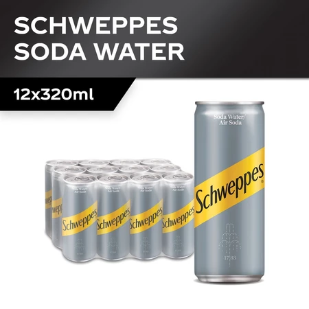 Schweppes Soda Water 320ml x 12 - Image 2